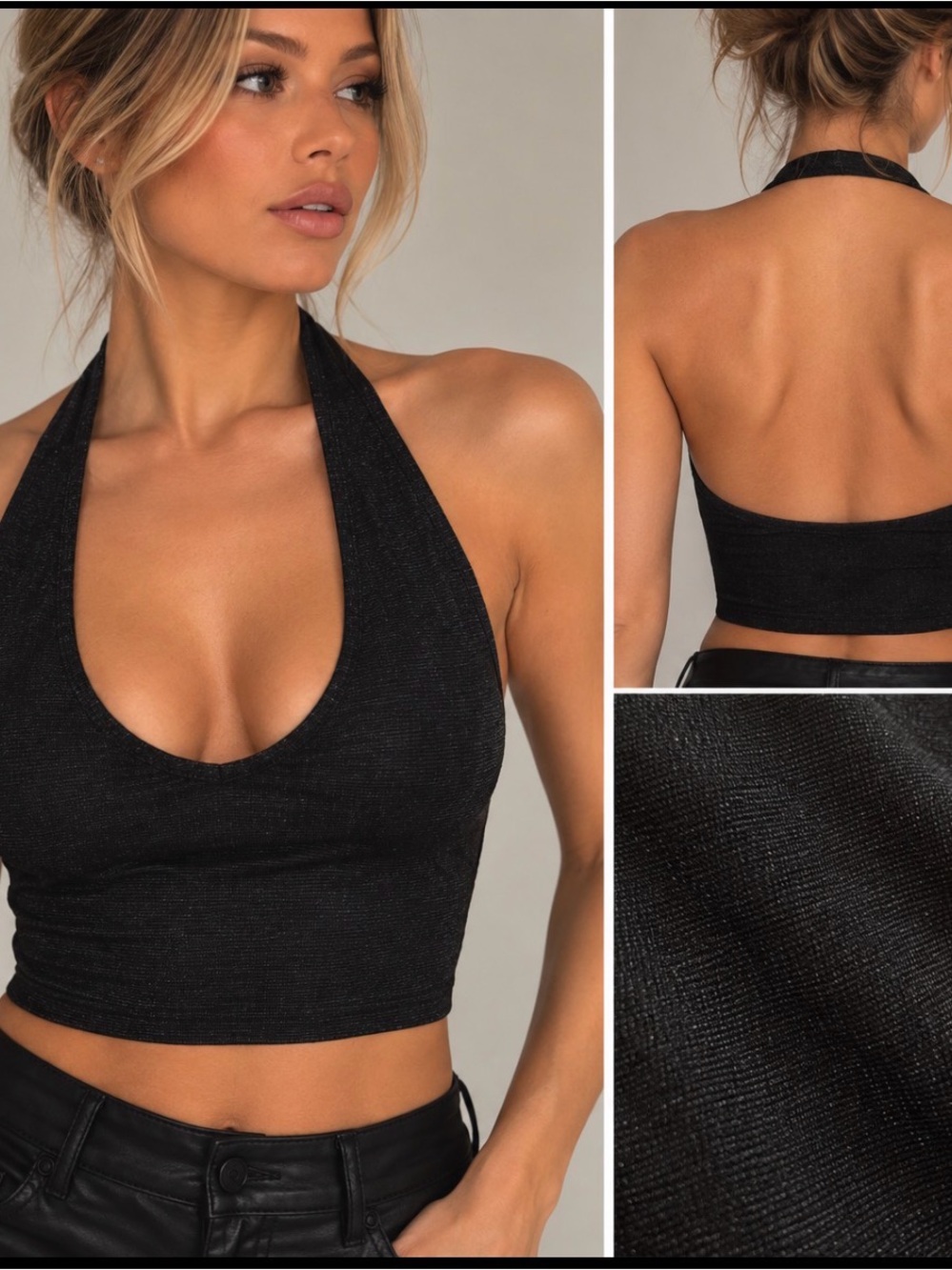 Antistar Black Halter Crop Top - Women's Intimates & Sleepwear